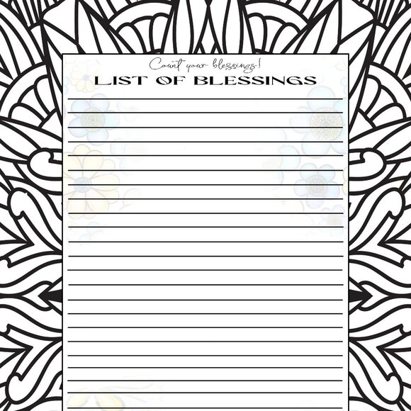 Gratitude Journal Coloring Book with Doodle Pages by Barbara Shirk - Picture 3 of 10